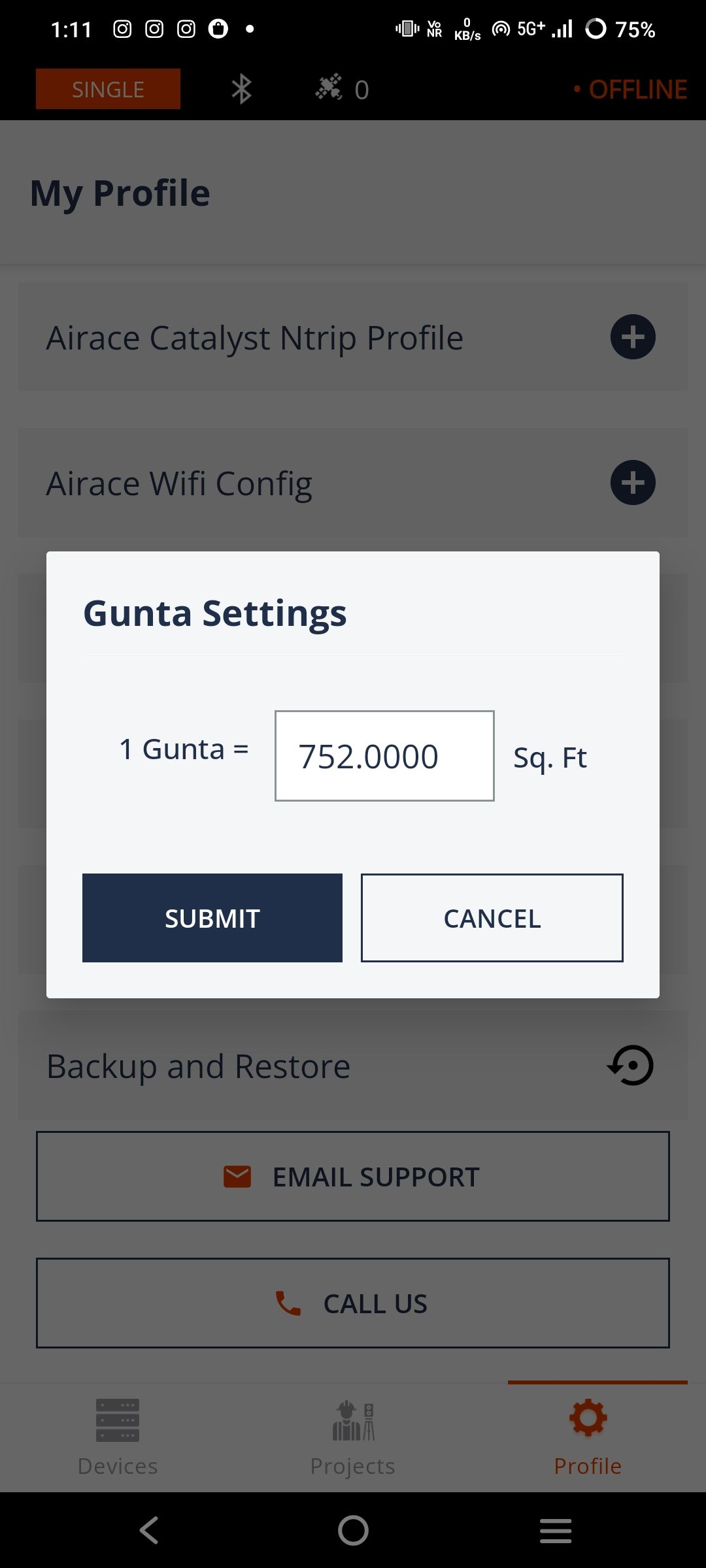 Airace One Local Unit Measurement