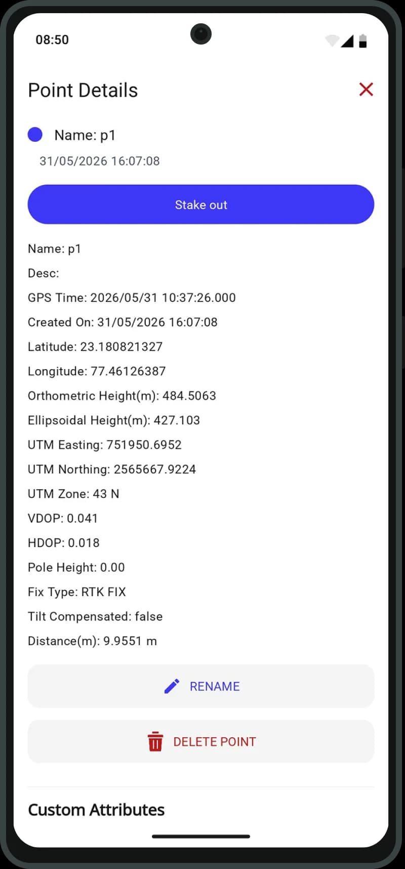 Save and export survey points